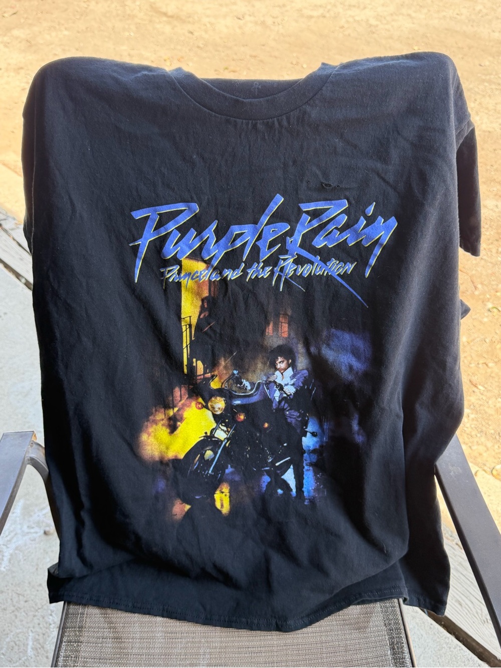 Black "Purple Rain" Graphic Tee - Band Style Men's Shirt